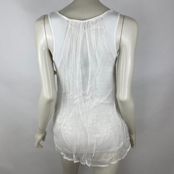 Linq Frost Extra Tank Women XS NWT $120 Cotton Silk Ruffle Layer Top Sleeveless - Picture 3 of 10